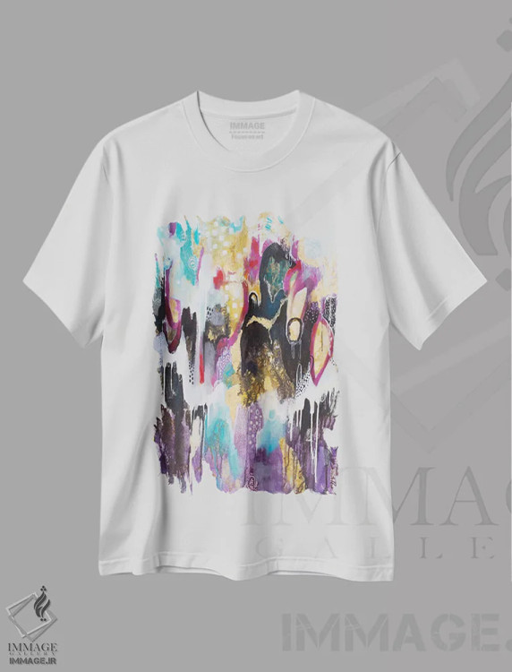 تیشرت سفید طرح دار پایدار اثر تارا گامل | فروشگاه ایماژ