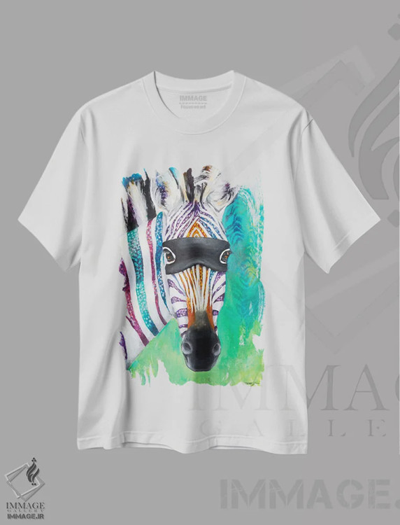 تیشرت سفید طرح دار استاد استتار، هنر فاخر معاصر اثر تارا گامل | فروشگاه ایماژ