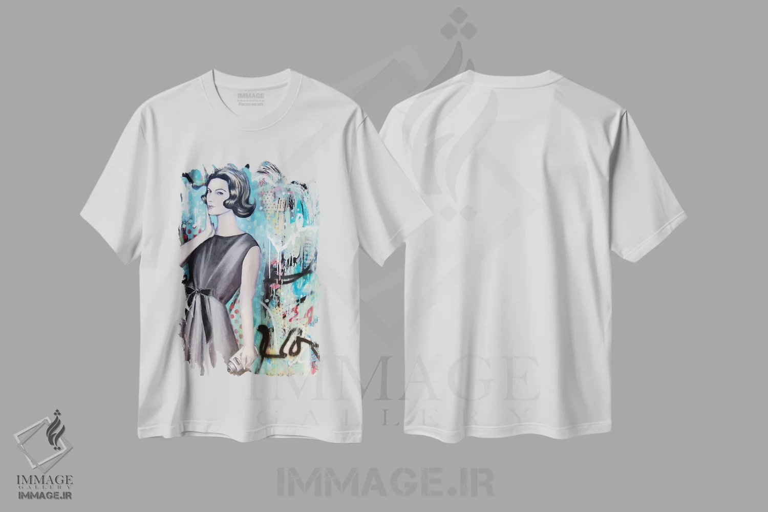 تیشرت سفید طرح دار هنرآفرینی کردم، هنر فاخر معاصر اثر تارا گامل | immage.ir
