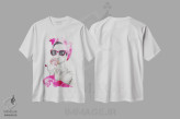 تیشرت سفید طرح دار وسوسه های صورتی، هنر فاخر معاصر اثر تارا گامل | immage.ir