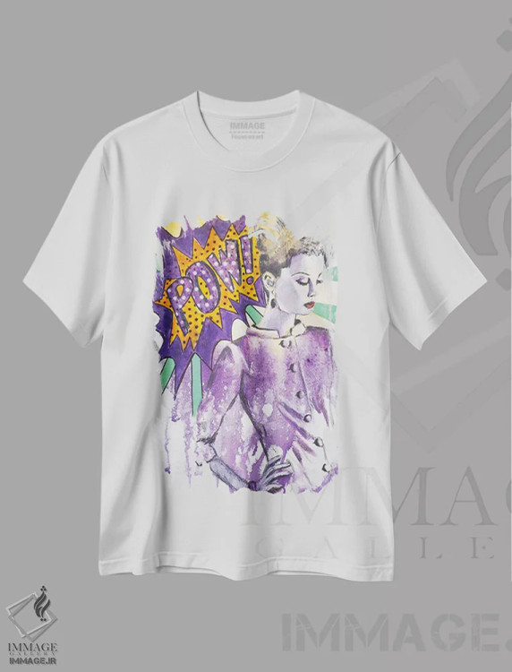 تیشرت سفید طرح دار پاو، هنر فاخر معاصر اثر تارا گامل | immage.ir