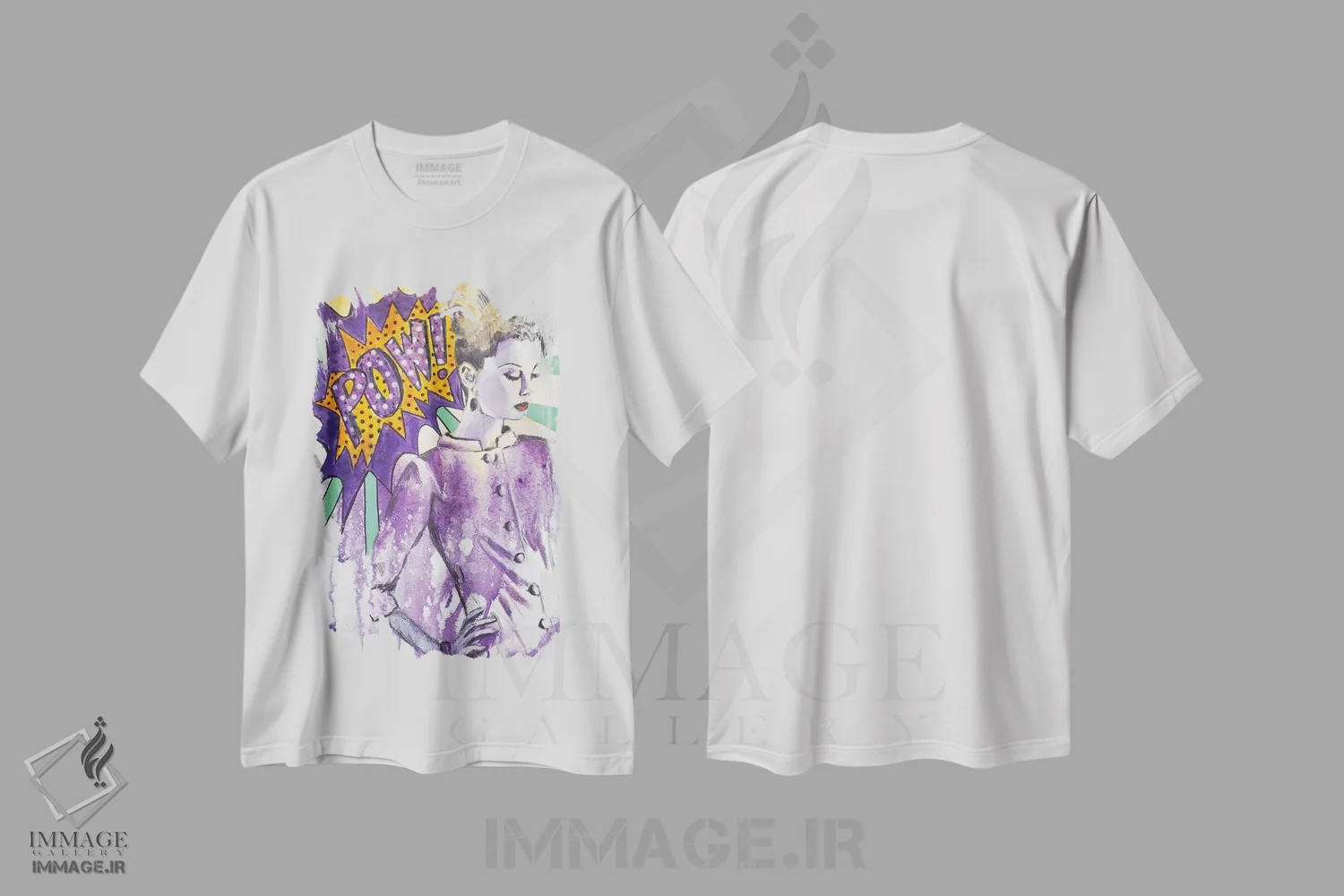 تیشرت سفید طرح دار پاو، هنر فاخر معاصر اثر تارا گامل | immage.ir