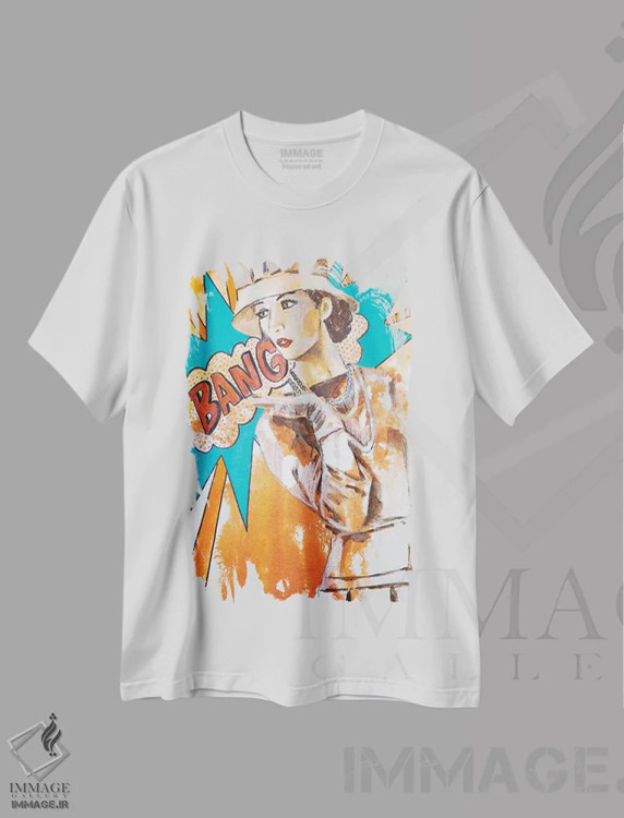 تیشرت سفید طرح دار بنگ، هنر فاخر معاصر اثر تارا گامل | immage.ir