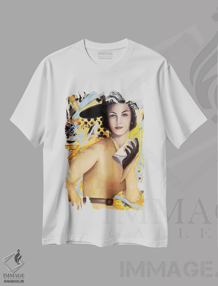 تیشرت سفید طرح دار سلاح خلق عظیم، هنر فاخر معاصر اثر تارا گامل | فروشگاه ایماژ