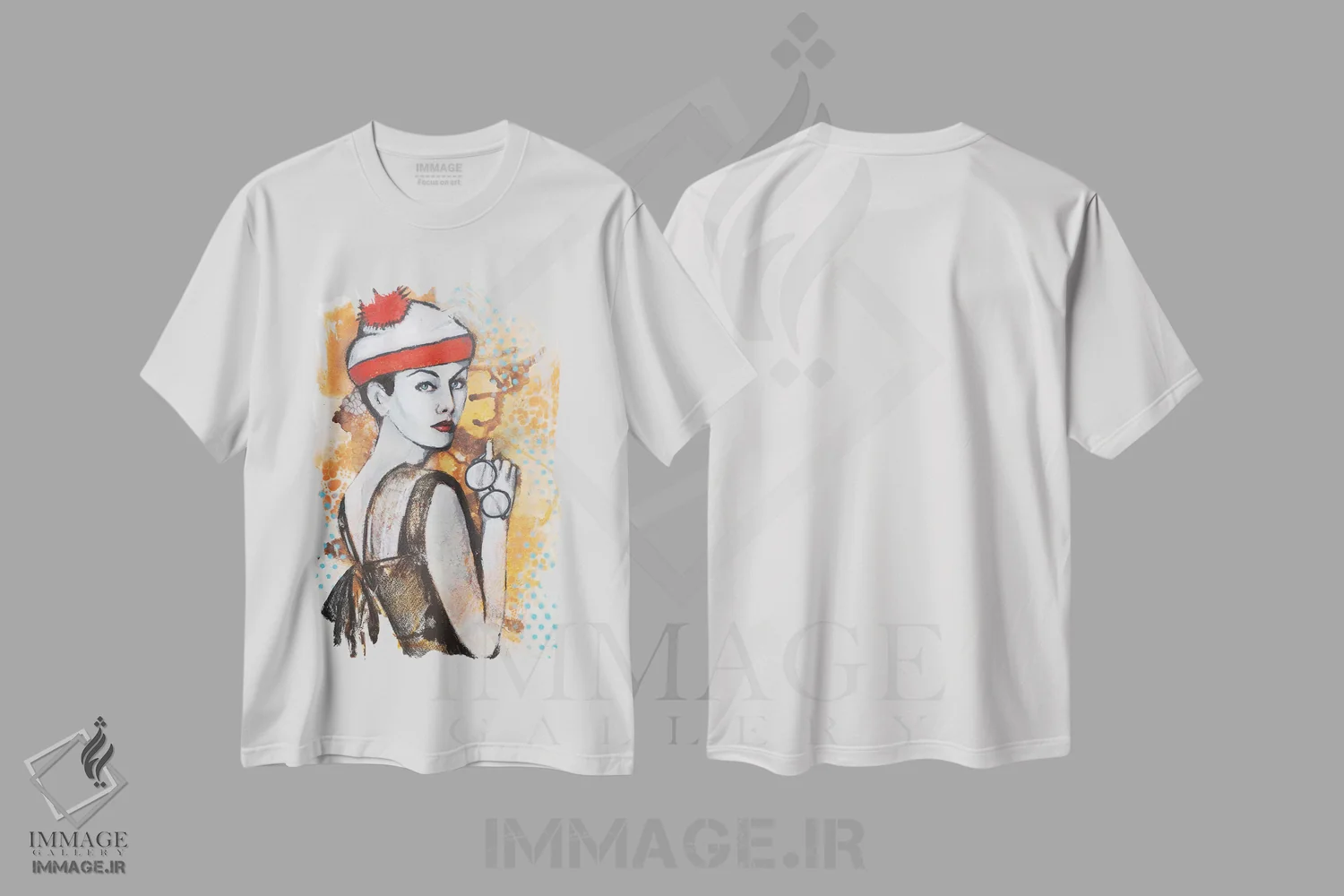 تیشرت سفید طرح دار در تلاش برای یافتن خودم، هنر فاخر معاصر اثر تارا گامل | immage.ir