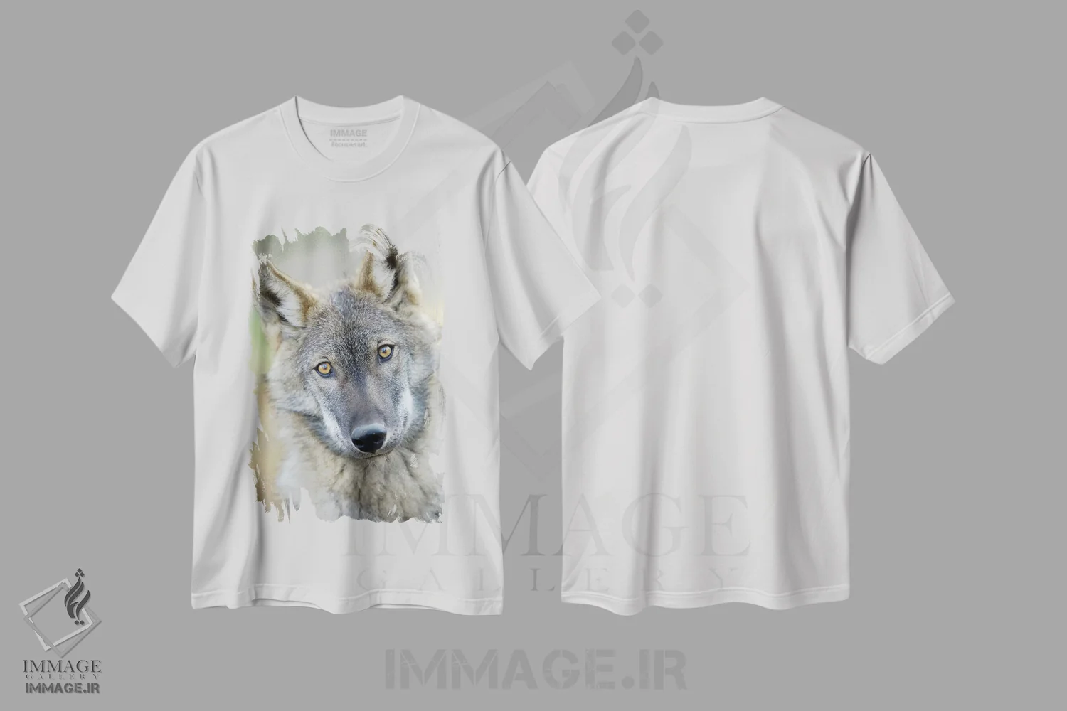 تیشرت سفید طرح دار گرگ، مدیوم اثر گوران آناستاسوفسکی | immage.ir