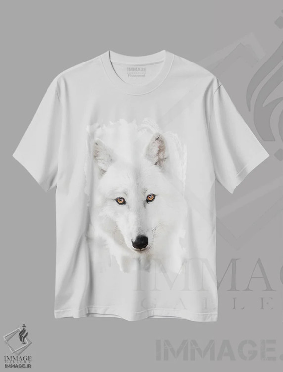 تیشرت سفید طرح دار گرگ سفید، مدیوم اثر گوران آناستاسوفسکی | فروشگاه ایماژ