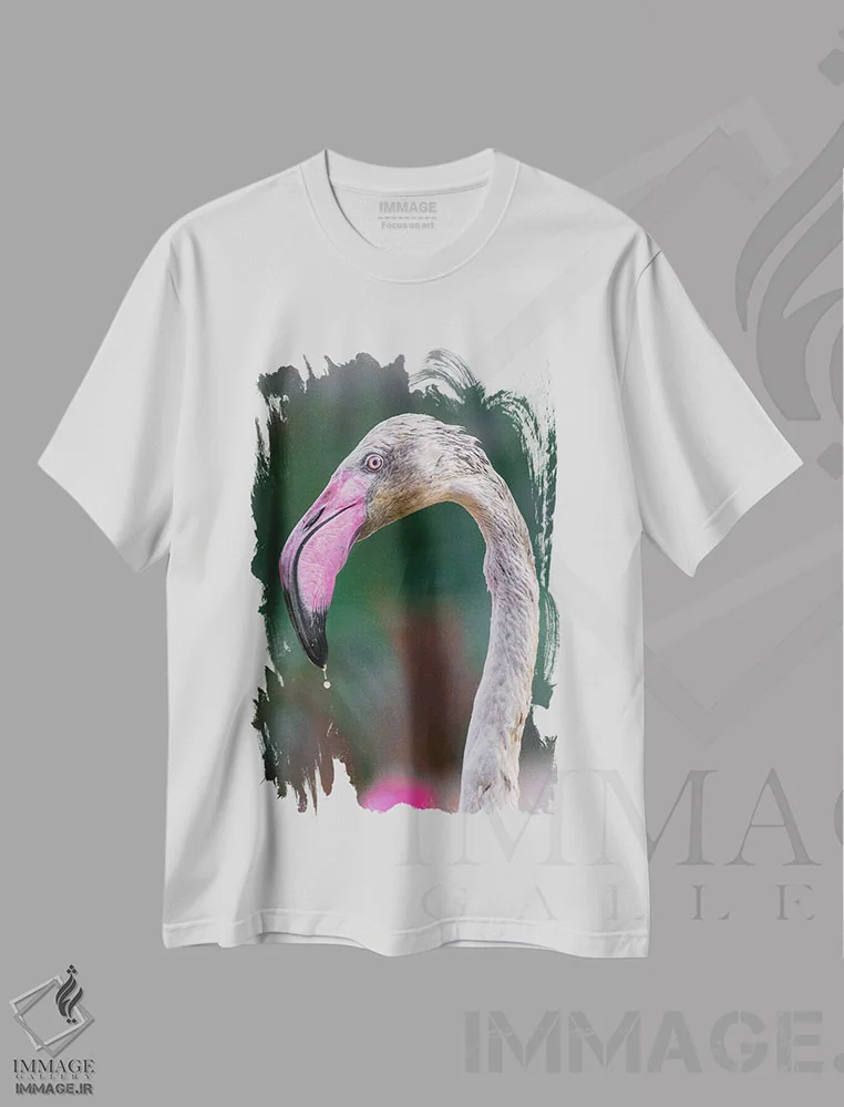 تیشرت سفید طرح دار عشق پرندگان، مدیوم اثر گوران آناستاسوفسکی | immage.ir