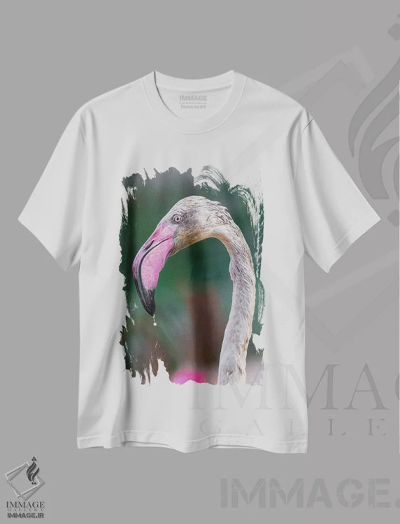 تیشرت سفید طرح دار عشق پرندگان، مدیوم اثر گوران آناستاسوفسکی | immage.ir