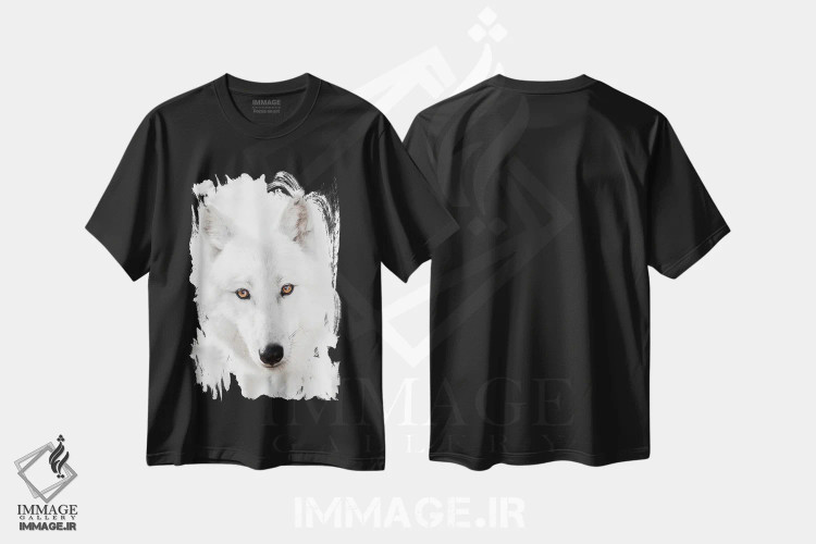 تیشرت مشکی طرح دار گرگ سفید، مدیوم اثر گوران آناستاسوفسکی | immage.ir