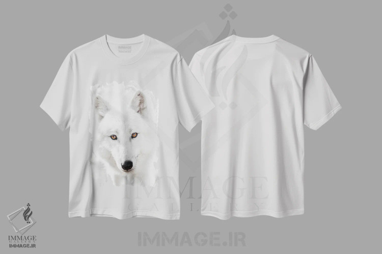 تیشرت سفید طرح دار گرگ سفید، مدیوم اثر گوران آناستاسوفسکی | فروشگاه ایماژ