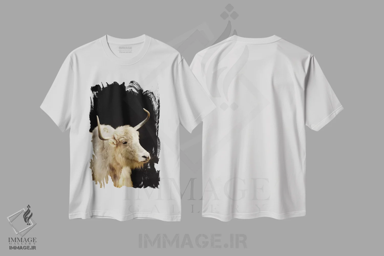 تیشرت سفید طرح دار گاو، مدیوم اثر گوران آناستاسوفسکی | فروشگاه ایماژ