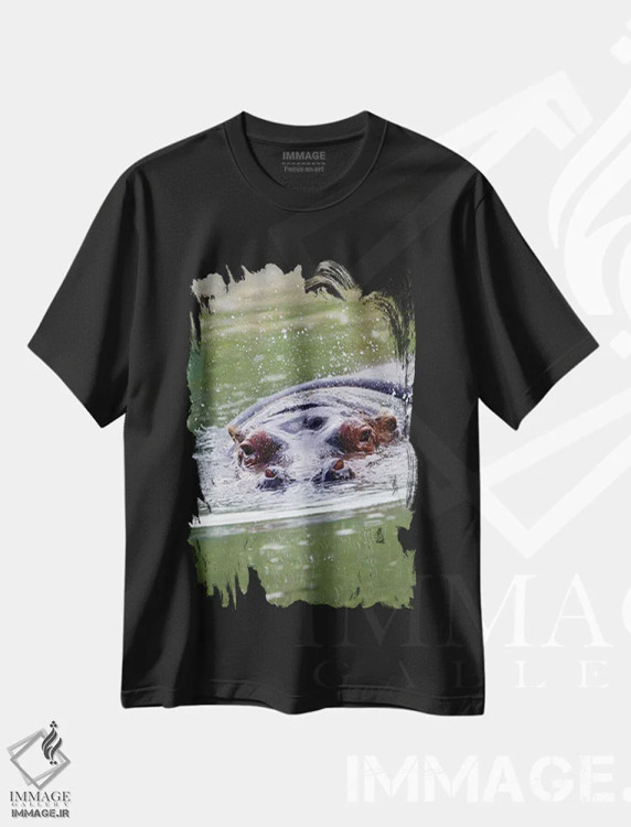تیشرت مشکی طرح دار اسب آبی ۲، مدیوم اثر گوران آناستاسوفسکی | immage.ir