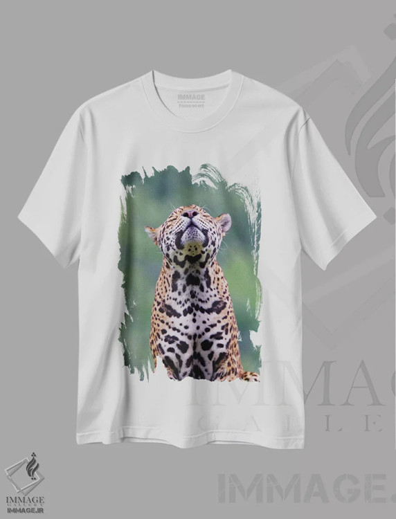 تیشرت سفید طرح دار جگوار دوم، مدیوم اثر گوران آناستاسوفسکی | immage.ir