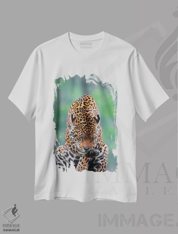 تیشرت سفید طرح دار جگوار سوم، مدیوم اثر گوران آناستاسوفسکی | فروشگاه ایماژ