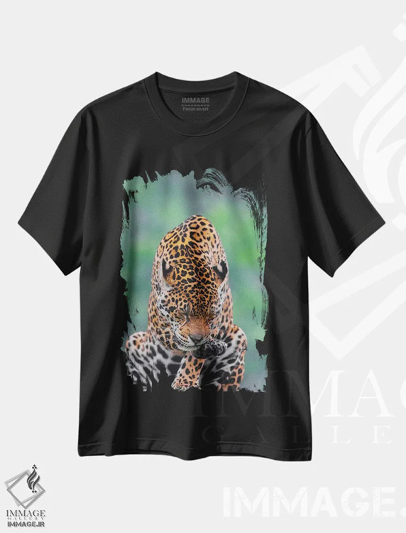 تیشرت مشکی طرح دار جگوار سوم، مدیوم اثر گوران آناستاسوفسکی | immage.ir