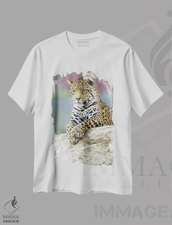 تیشرت سفید طرح دار جگوار سوم، مدیوم اثر گوران آناستاسوفسکی | immage.ir