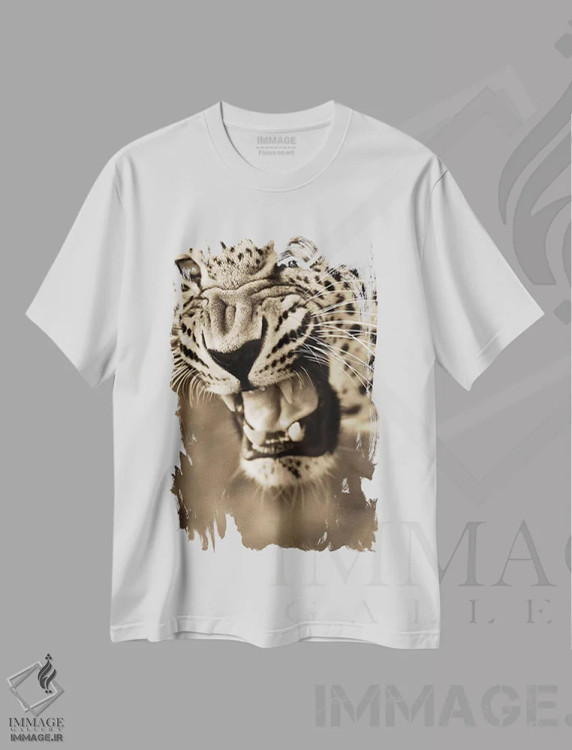 تیشرت سفید طرح دار پلنگ هشتم، مدیوم اثر گوران آناستاسوفسکی | فروشگاه ایماژ