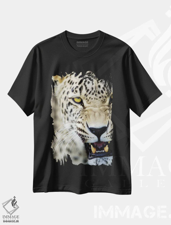 تیشرت مشکی طرح دار پلنگ پانزدهم، مدیوم اثر گوران آناستاسوفسکی | فروشگاه ایماژ