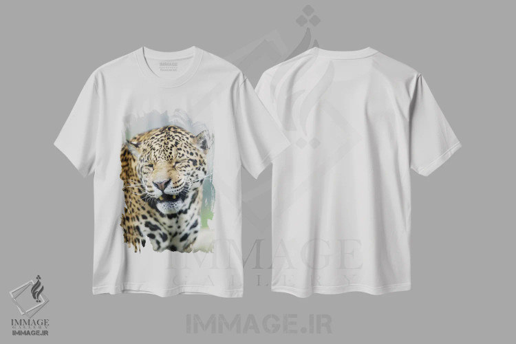 تیشرت سفید طرح دار جگوار خندان، مدیوم اثر گوران آناستاسوفسکی | فروشگاه ایماژ