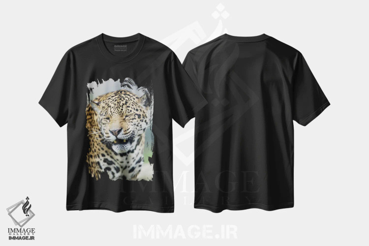 تیشرت مشکی طرح دار جگوار خندان، مدیوم اثر گوران آناستاسوفسکی | immage.ir