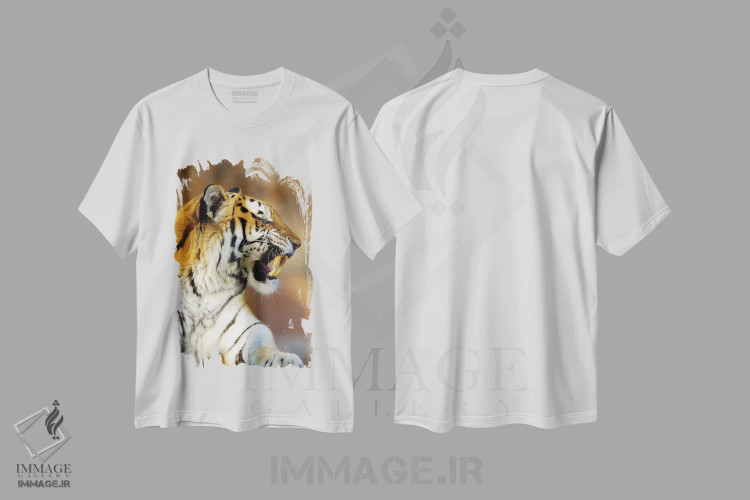 تیشرت سفید طرح دار ببر، مدیوم اثر گوران آناستاسوفسکی | فروشگاه ایماژ