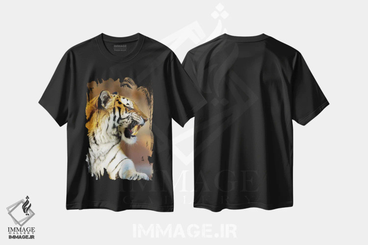تیشرت مشکی طرح دار ببر، مدیوم اثر گوران آناستاسوفسکی | immage.ir