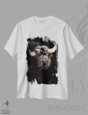 تیشرت سفید طرح دار گاومیش، مدیوم اثر گوران آناستاسوفسکی | فروشگاه ایماژ