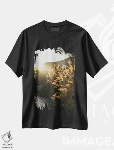 تیشرت مشکی طرح دار نجوای نیل، عکاسی ترکیبی اثر گیلیارد برسسان | فروشگاه ایماژ