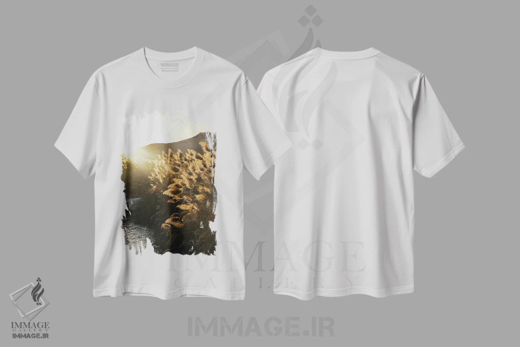 تیشرت سفید طرح دار نجوای نیل، عکاسی ترکیبی اثر گیلیارد برسسان | immage.ir