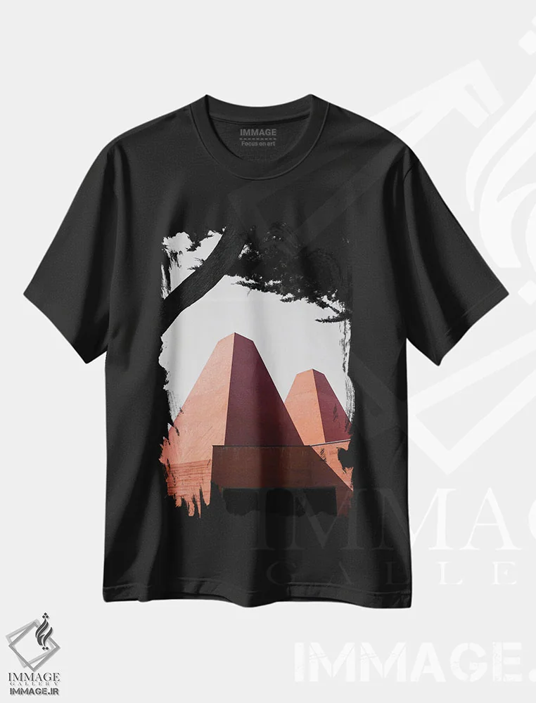 تیشرت مشکی طرح دار معماری صورتی، عکاسی ترکیبی اثر گیلیارد برسسان | immage.ir