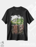 تیشرت مشکی طرح دار فرش و سرو، تزئینی اثر گیلیارد برسسان | فروشگاه ایماژ
