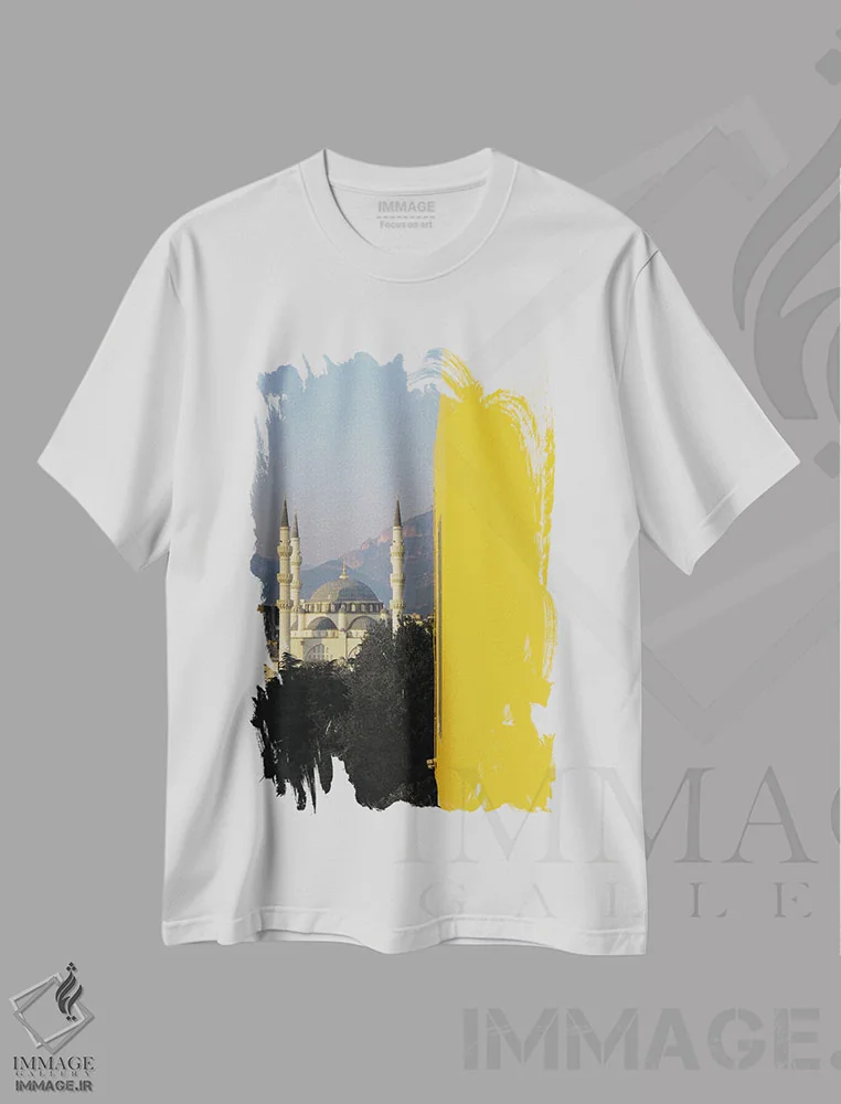 تیشرت سفید طرح دار مسجد، عکاسی ترکیبی اثر گیلیارد برسسان | immage.ir