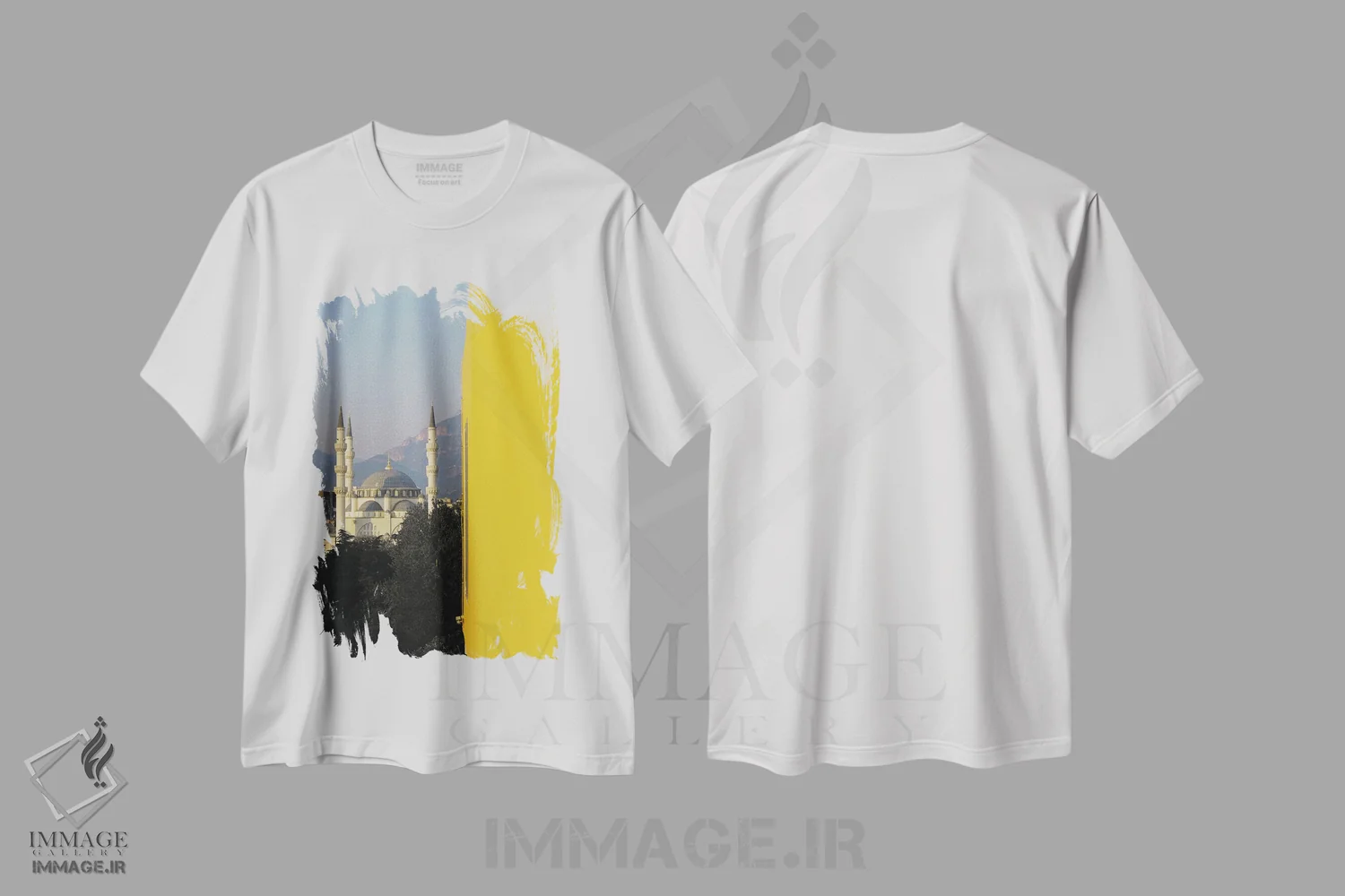 تیشرت سفید طرح دار مسجد، عکاسی ترکیبی اثر گیلیارد برسسان | immage.ir