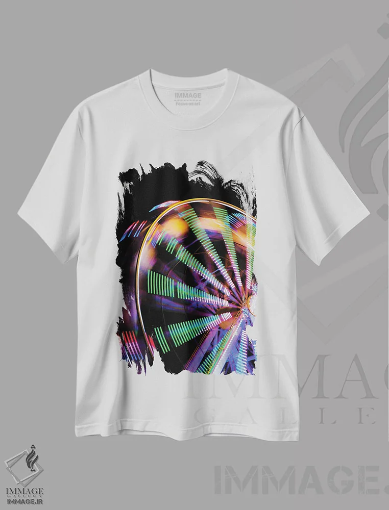 تیشرت سفید طرح دار چرخ و فلک، مدیوم اثر گیلیارد برسسان | immage.ir
