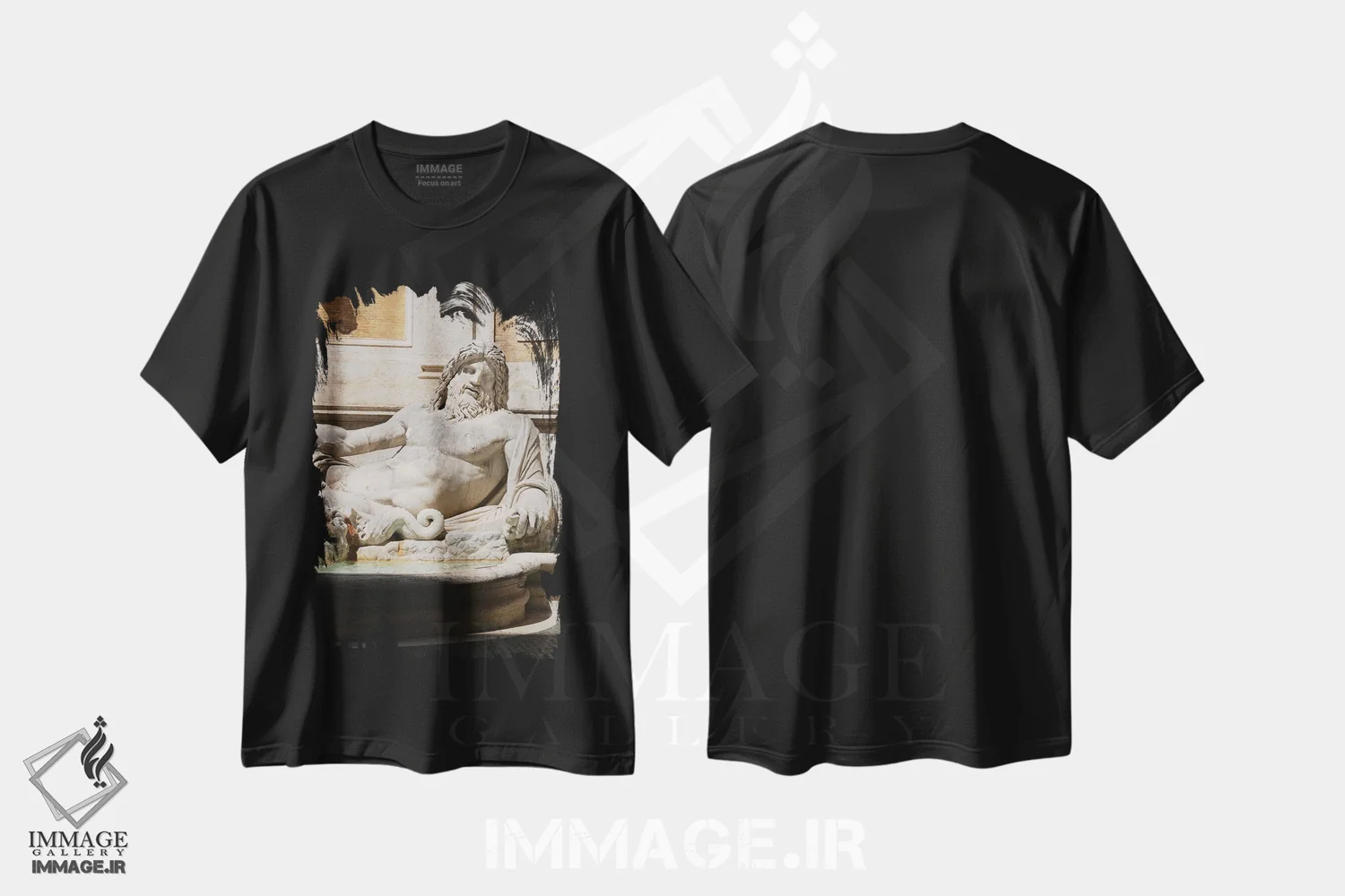تیشرت مشکی طرح دار پوسایدون، عکاسی ترکیبی اثر گیلیارد برسسان | immage.ir