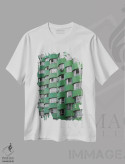 تیشرت سفید طرح دار ساختمان سبز، مدیوم اثر گیلیارد برسسان | فروشگاه ایماژ