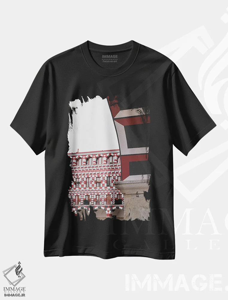 تیشرت مشکی طرح دار میدان اسپانیایی، مدیوم اثر گیلیارد برسسان | immage.ir