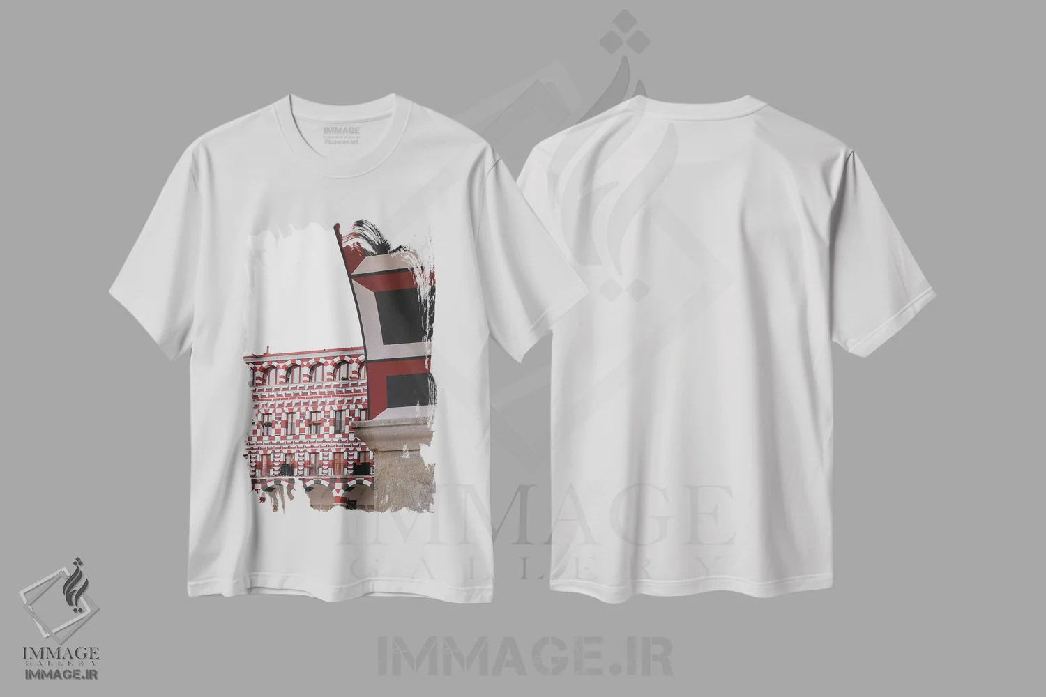 تیشرت سفید طرح دار میدان اسپانیایی، مدیوم اثر گیلیارد برسسان | فروشگاه ایماژ