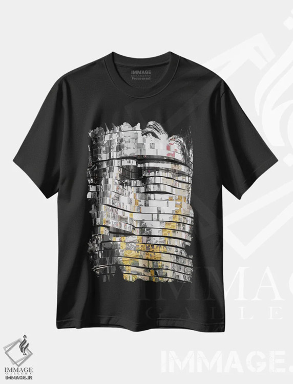 تیشرت مشکی طرح دار نیمرخ کافکا، مدیوم اثر گیلیارد برسسان | immage.ir