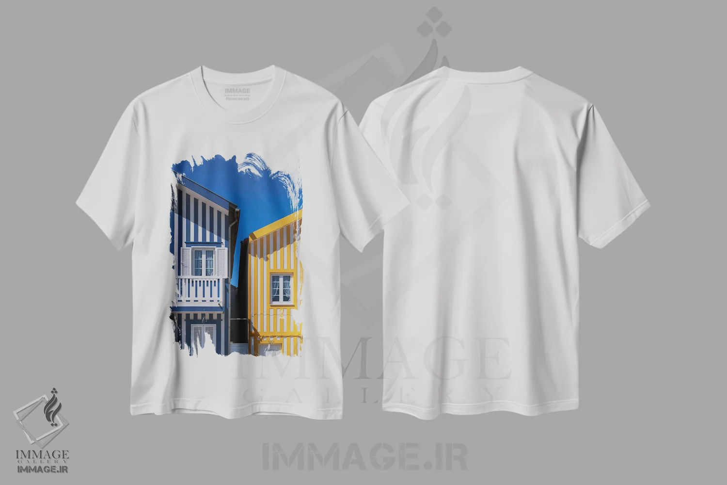 تیشرت سفید طرح دار خانه های آویرو، مدیوم اثر گیلیارد برسسان | immage.ir