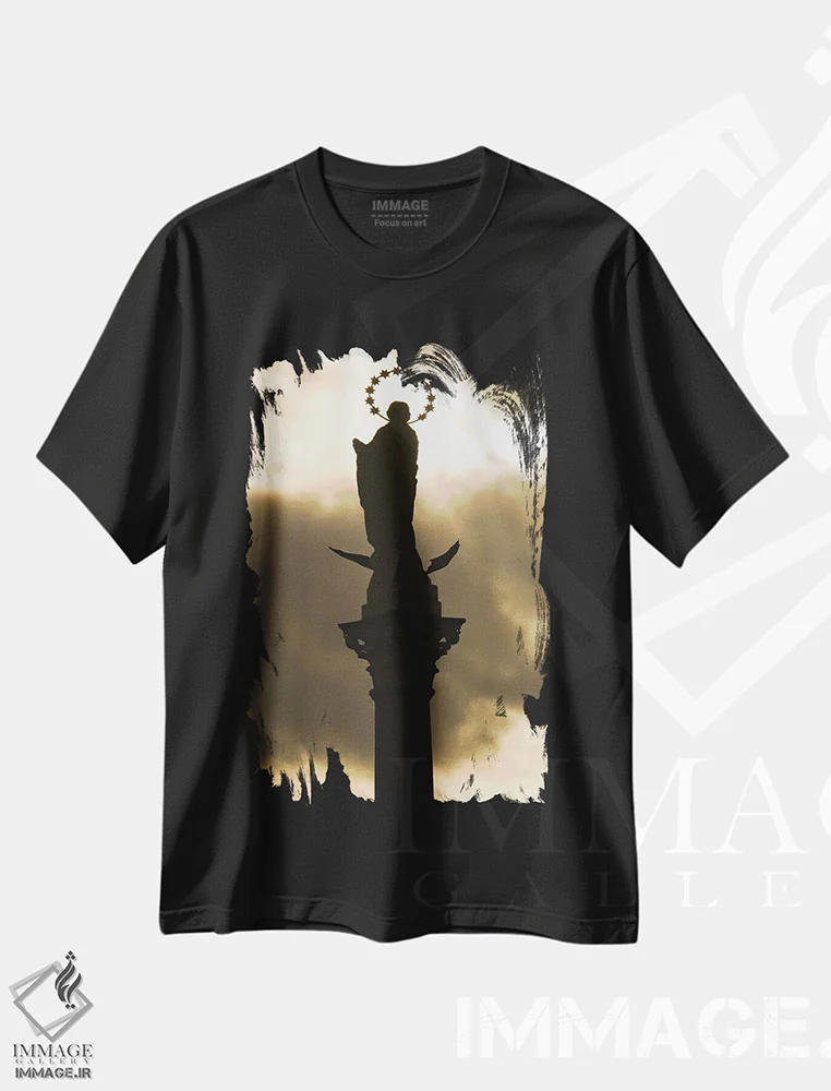 تیشرت مشکی طرح دار آسمانی، مدیوم اثر گیلیارد برسسان | immage.ir