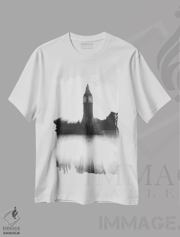 تیشرت سفید طرح دار بیگ بن، عکاسی سیاه و سفید اثر گیلیارد برسسان | immage.ir