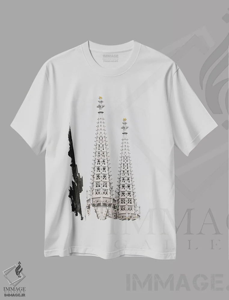 تیشرت سفید طرح دار نیزه ها، مدیوم اثر گیلیارد برسسان | immage.ir