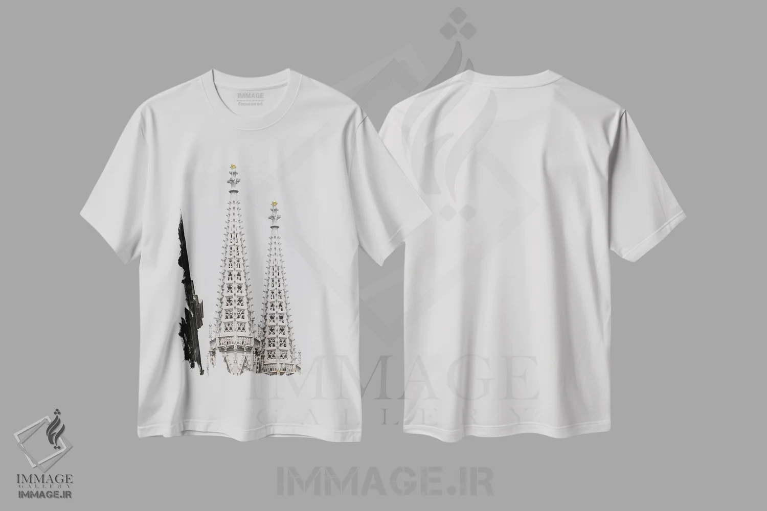 تیشرت سفید طرح دار نیزه ها، مدیوم اثر گیلیارد برسسان | immage.ir