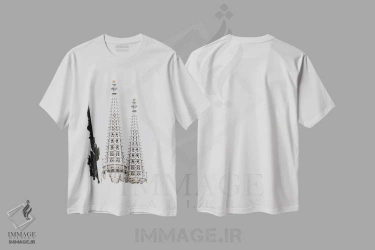 تیشرت سفید طرح دار نیزه ها، مدیوم اثر گیلیارد برسسان | immage.ir
