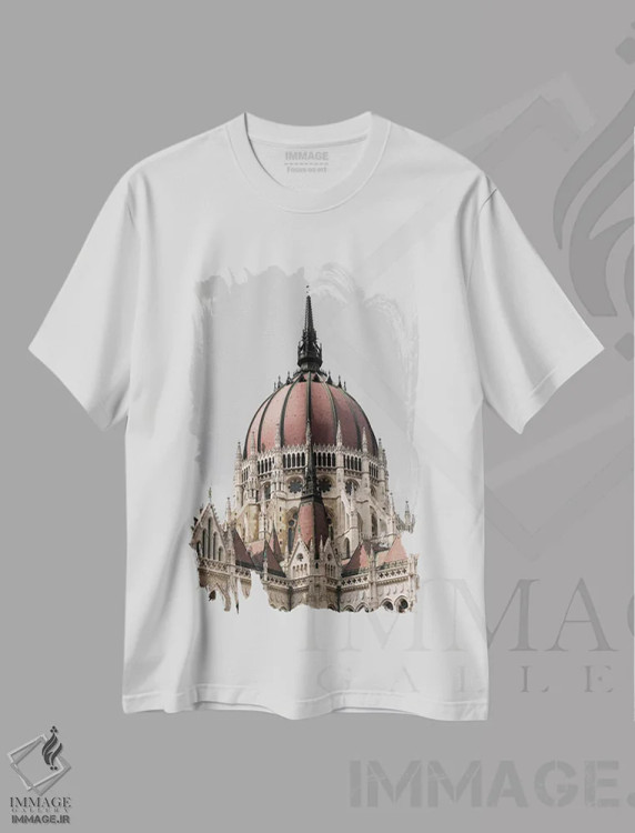 تیشرت سفید طرح دار گنبد مجلس، مدیوم اثر گیلیارد برسسان | immage.ir