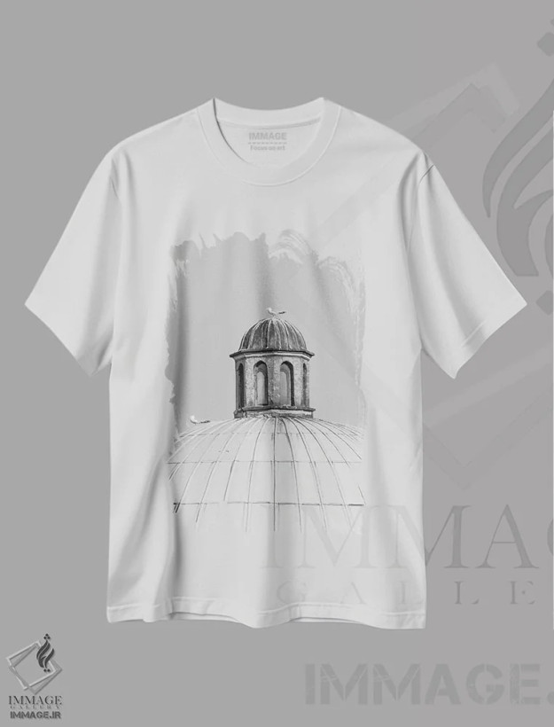 تیشرت سفید طرح دار سکون، عکاسی سیاه و سفید اثر گیلیارد برسسان | فروشگاه ایماژ