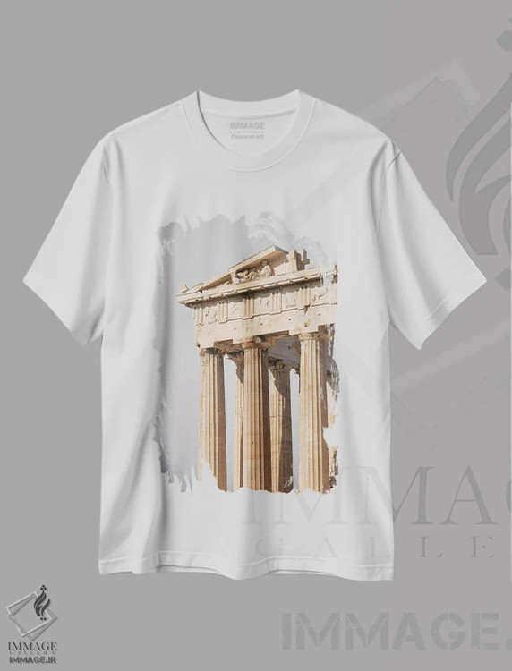 تیشرت سفید طرح دار پانتئون، مدیوم اثر گیلیارد برسسان | immage.ir