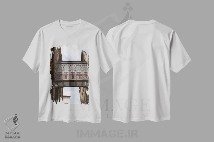 تیشرت سفید طرح دار پل ساختمان ها، مدیوم اثر گیلیارد برسسان | immage.ir